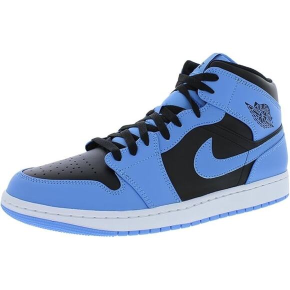 Nike Air Jordan 1 Mid Hyper Royal Men\'s Size 8.5 # DQ8426--042 Tumbled Leather
